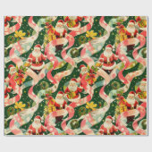 Weihnachtsmann und Ribbons Geschenkpapier (Flach)