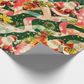 Weihnachtsmann und Ribbons Geschenkpapier (Ecke)