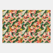 Weihnachtsmann und Ribbons Geschenkpapier Set (Vorderseite 3)