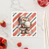 Weihnachtsmann und riesiger Schneeball Serviette (Beispiel)