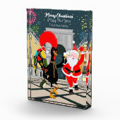 Weihnachtsmann und Rooster Champagner Toast bis Ne Fotoblock (Rechts)