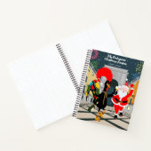 Weihnachtsmann und Rooster Champagner Toast bis Ne Notizblock (Innenseite)