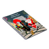 Weihnachtsmann und Rooster Champagner Toast bis Ne Notizblock (Rechte Seite)