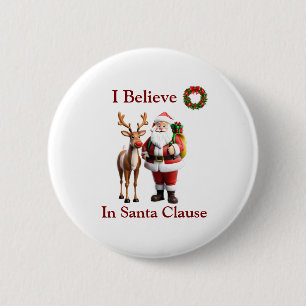Weihnachtsmann und Rudolf das Rotnasen-Rentier Button