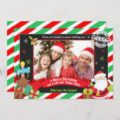 Weihnachtsmann und Rudolf Foto Weihnachtsgrüße Feiertagskarte (Vorne/Hinten)