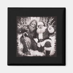 Weihnachtsmann und Sasquatch Bigfoot Lustiger Fröh Magnet