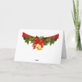 Weihnachtsmann und Schlitten Unterschrift Niedlich Karte (Rückseite)