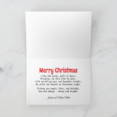 Weihnachtsmann und Schlitten Unterschrift Niedlich Karte (Innenseite)