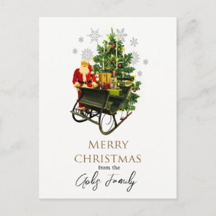 Weihnachtsmann und Schlitten Weihnachtsfeiertag Postkarte