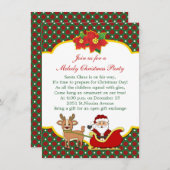 Weihnachtsmann und Schlittenkinder Weihnachten Par Einladung (Vorne/Hinten)