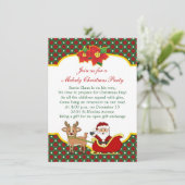 Weihnachtsmann und Schlittenkinder Weihnachten Par Einladung (Stehend Vorderseite)