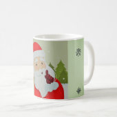 Weihnachtsmann und Schneeflocken Kaffeetasse (VorderseiteRechts)
