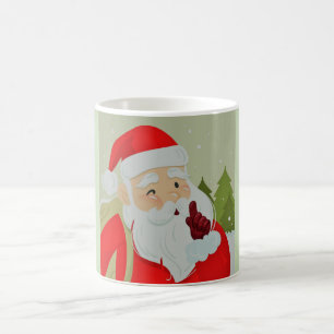 Weihnachtsmann und Schneeflocken Kaffeetasse