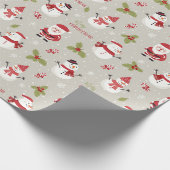 Weihnachtsmann und Schneemann Geschenkpapier (Ecke)