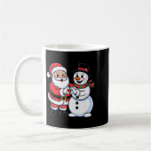 Weihnachtsmann und Schneemann Herz Hand Zeichen We Kaffeetasse (Links)