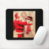 Weihnachtsmann und Schneemann im Schneefall Mousepad (Mit Mouse)