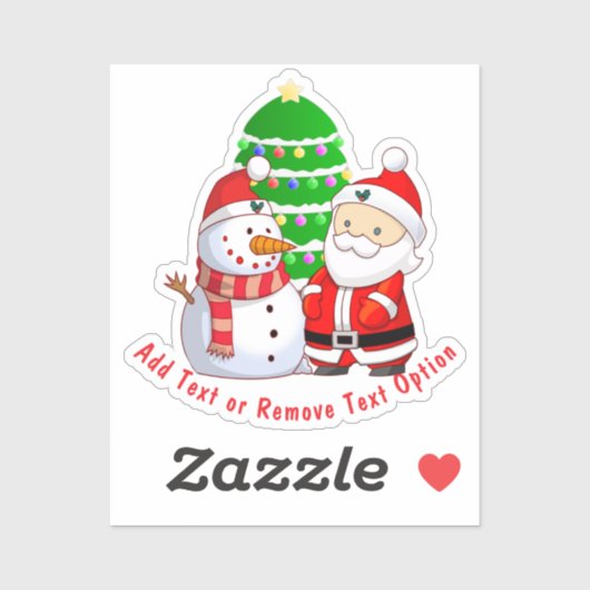 Weihnachtsmann und Schneemann Weihnachten Aufkleber (Blatt)