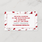 Weihnachtsmann und Schneemann, Weihnachts-Party Begleitkarte (Rückseite)