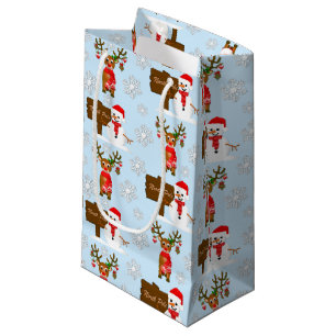 Weihnachtsmann und Schneemänner Kleine Geschenktüte