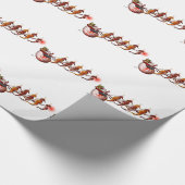 Weihnachtsmann und SeepferdSleigh Geschenkpapier (Ecke)