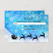 Weihnachtsmann und sein fliegender Reindeer Weihna Einladung (Vorne/Hinten)
