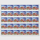 Weihnachtsmann und sein Frettchen-Packpapier Geschenkpapier (Flach)