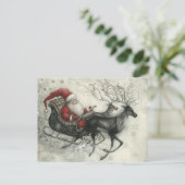 Weihnachtsmann und sein Rentier Feiertagspostkarte (Stehend Vorderseite)