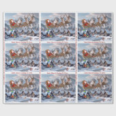 Weihnachtsmann und sein Rentier personalisieren Te Geschenkpapier (Flach)