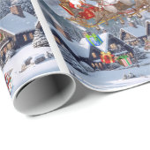 Weihnachtsmann und sein Rentier personalisieren Te Geschenkpapier (Rolleneckpunkt)