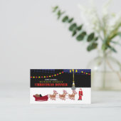 Weihnachtsmann und sein Rentier, Weihnachts-Party Begleitkarte (Stehend Vorderseite)