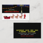 Weihnachtsmann und sein Rentier, Weihnachts-Party Begleitkarte (Vorne/Hinten)
