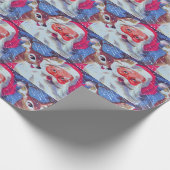 Weihnachtsmann und sein Rentier Weihnachtsblatt Geschenkpapier (Ecke)