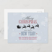 Weihnachtsmann und sein Weihnachtsfest in Reindeer Postkarte (Vorne/Hinten)