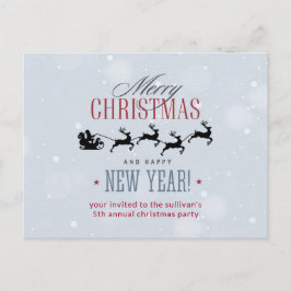 Weihnachtsmann und sein Weihnachtsfest in Reindeer Postkarte