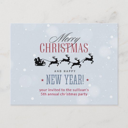 Weihnachtsmann und sein Weihnachtsfest in Reindeer Postkarte (Vorderseite)