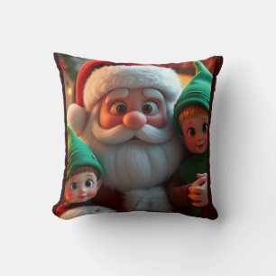 Weihnachtsmann und seine Elfen Kissen
