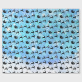 Weihnachtsmann und seine fliegenden Rentier Weihna Geschenkpapier (Flach)