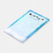 Weihnachtsmann und seine fliegenden Rentier Weihna Post-it Klebezettel (angewinkelt)