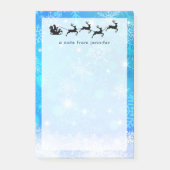 Weihnachtsmann und seine fliegenden Rentier Weihna Post-it Klebezettel (Vorderseite)