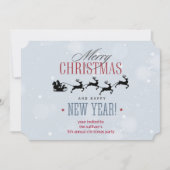 Weihnachtsmann und seine Rentier Silhouette Weihna Einladung (Vorderseite)