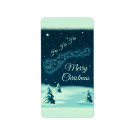 Weihnachtsmann und seine Rentiere Weihnachtsabend  Adressaufkleber