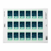 Weihnachtsmann und seine Rentiere Weihnachtsabend  Adressaufkleber (Vorne)