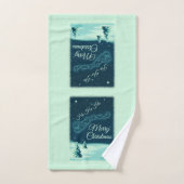 Weihnachtsmann und seine Rentiere Weihnachtsabend Badhandtuch Set (Handtuch)