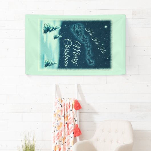 Weihnachtsmann und seine Rentiere Weihnachtsabend Banner (Insitu)