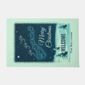 Weihnachtsmann und seine Rentiere Weihnachtsabend  Fußmatte (Vorderseite)