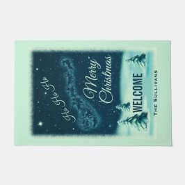 Weihnachtsmann und seine Rentiere Weihnachtsabend Fußmatte