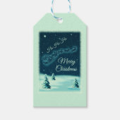 Weihnachtsmann und seine Rentiere Weihnachtsabend  Geschenkanhänger (Vorderseite)