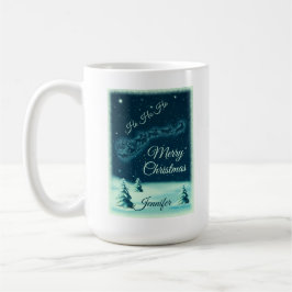 Weihnachtsmann und seine Rentiere Weihnachtsabend  Kaffeetasse