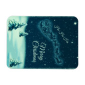 Weihnachtsmann und seine Rentiere Weihnachtsabend Magnet (Horizontal)