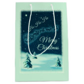 Weihnachtsmann und seine Rentiere Weihnachtsabend Mittlere Geschenktüte (Vorderseite)